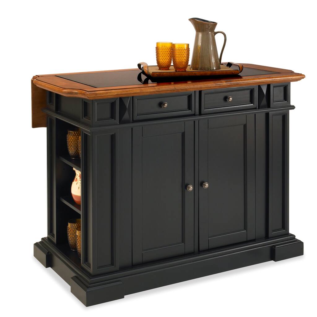 Black and Distressed Oak Deluxe Traditions Kitchen Island by Home Styles