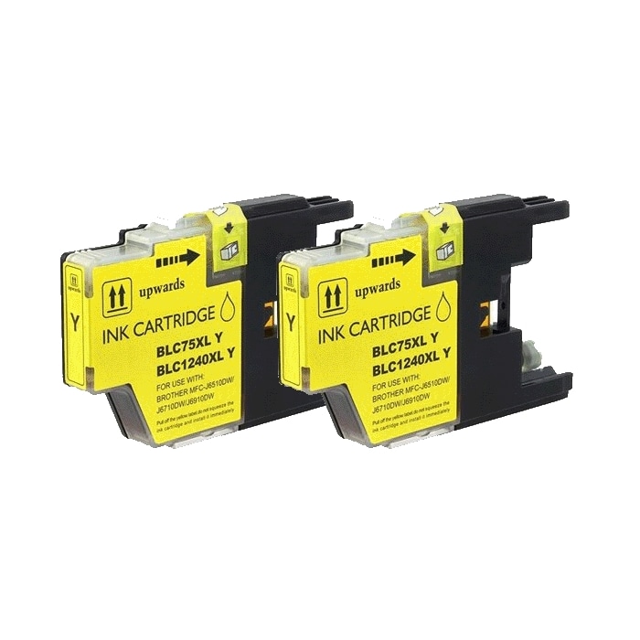 Brother Lc75 Compatible Yellow Ink Cartridge (pack Of 2)