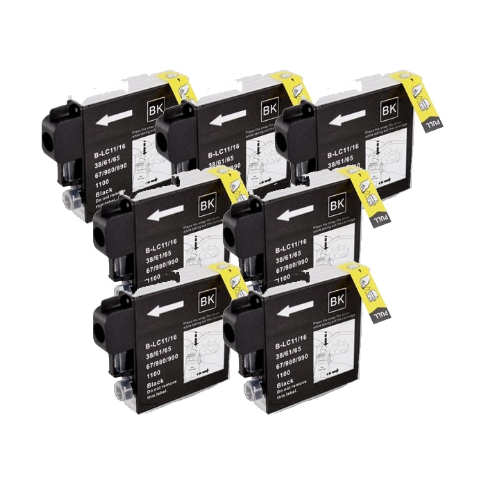 Brother Lc61 Compatible Black Ink Cartridge (pack Of 7)