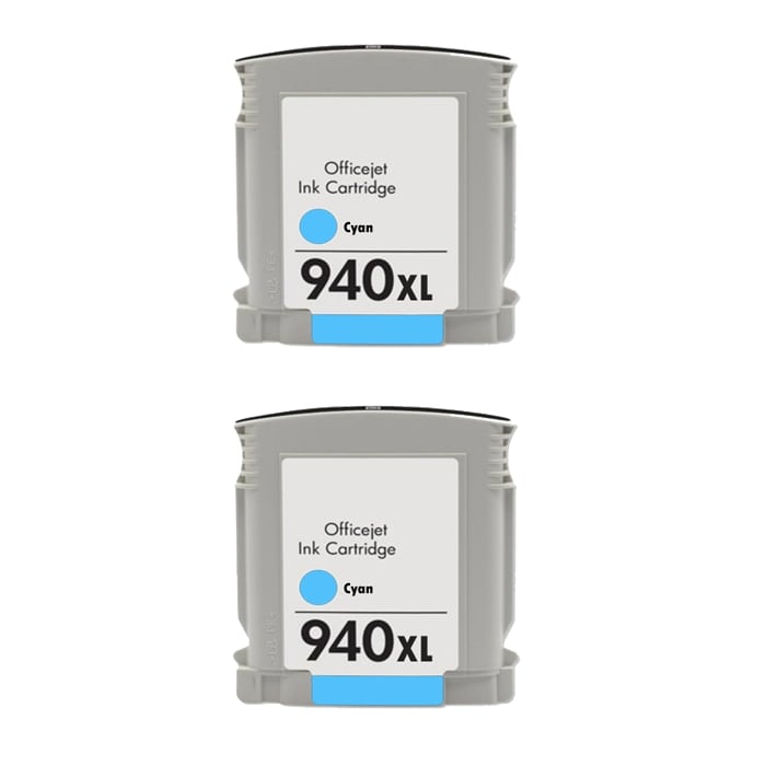 Hewlett Packard 940xl Cyan Ink Cartridge (pack Of 2) (remanufactured)