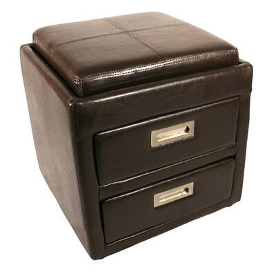 Paris Bedside Ottoman with 2 drawers and Tray Top