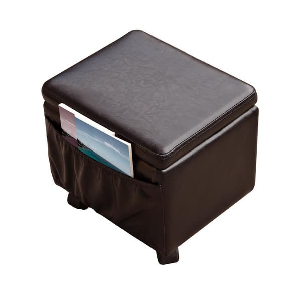 Paris Wheeled Storage Ottoman With Magazine Holder Paris Wheeled Storage Ottoman With