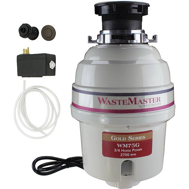WasteMaster 3/4-HP Food Waste Disposer Garbage Disposal with Bronze Air Switch Kit