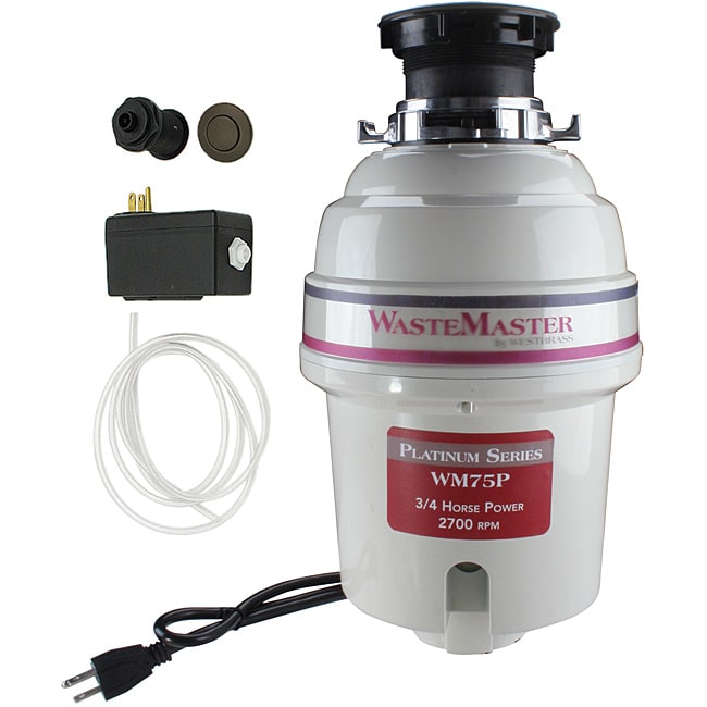 Wastemaster 3/4 hp Garbage Disposal With Bronze Air Switch Kit (Bronze Includes Air Switch and Disposal FlangeHardware finish SteelModel WM75P_12Assembly Required )