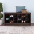 Everett Espresso Shoe Storage Cubbie Bench
