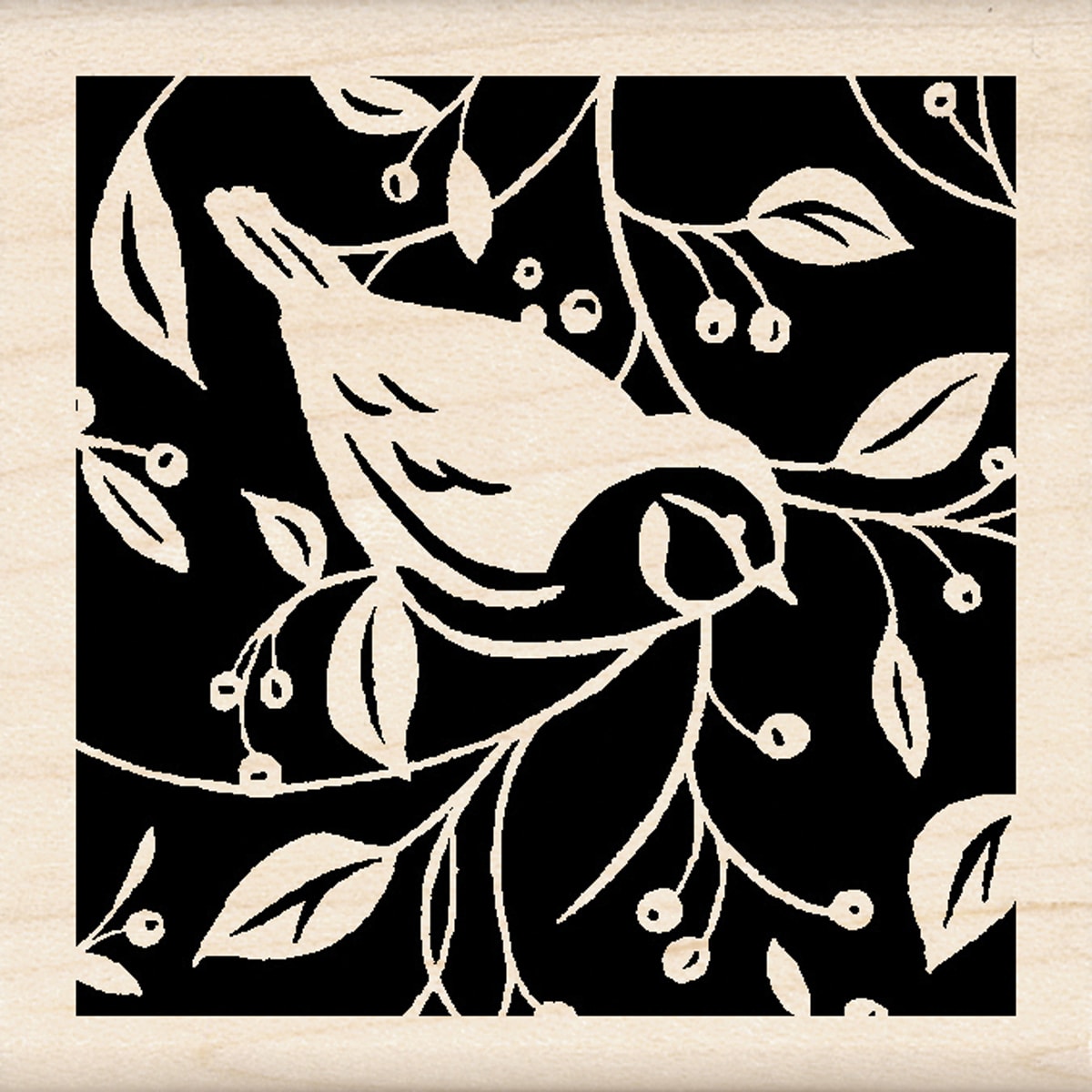 Inkadinkado Single Bird Square Mounted Rubber Stamp