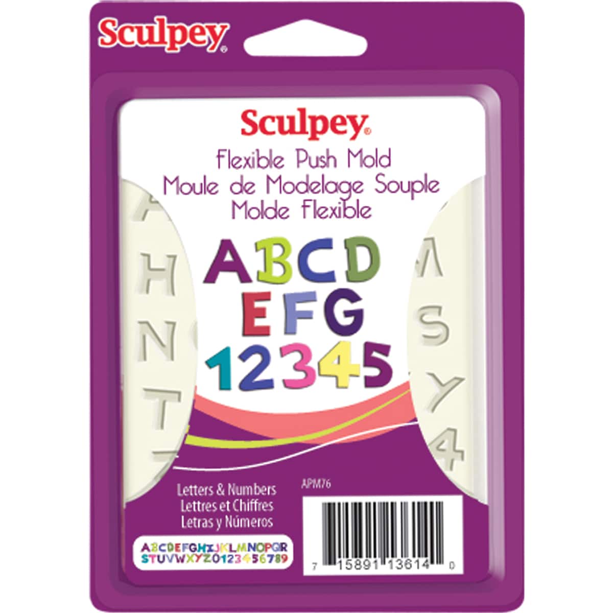 Sculpey Flexible Push Mold letters and Numbers