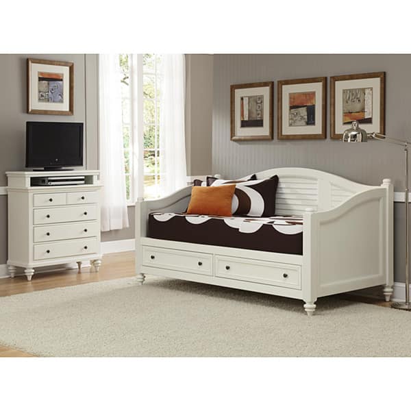 Shop Bermuda Brushed White Daybed And Tv Media Chest Set By