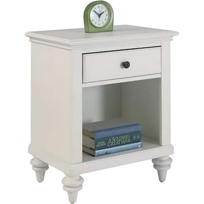 Bermuda 1-Drawer Brushed Off-White Nightstand