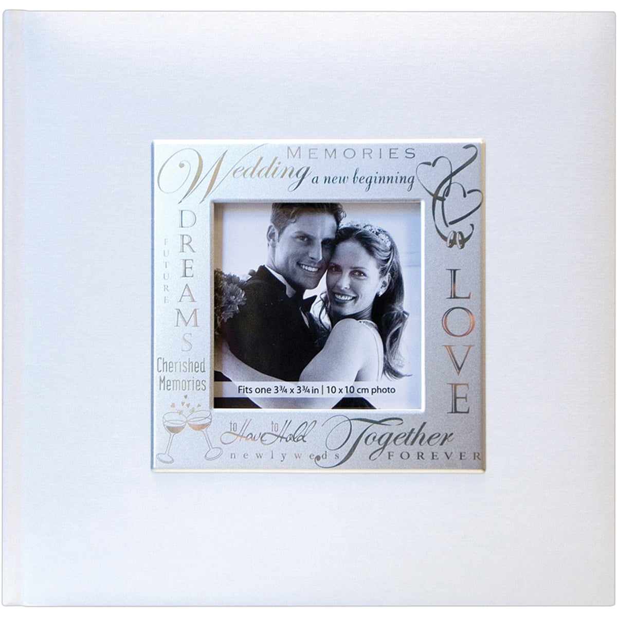 Fabric Expressions Photo Album 200 Pocket 8.5x8.5 wedding  White