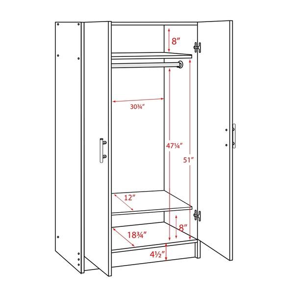 Shop Prepac Elite 32 Inch Wardrobe Cabinet Multiple Finishes 32