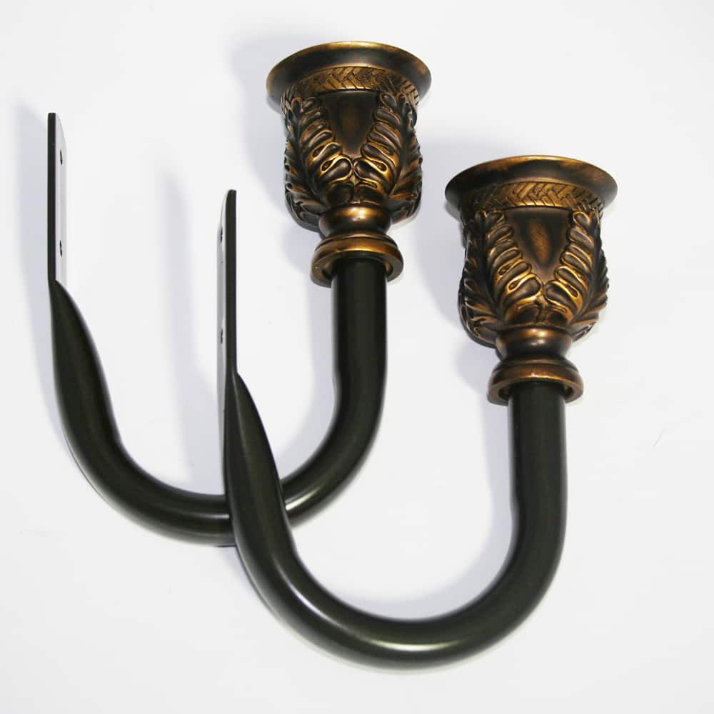 Oil Brown/Gold Rustic Holdbacks (set of 2)