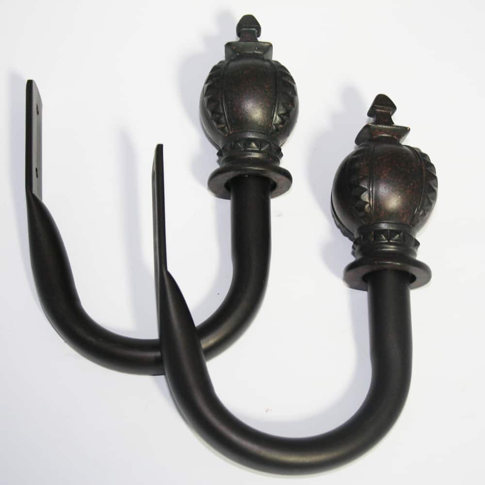 Aged Coffee Crowning Holdbacks (Set of 2)