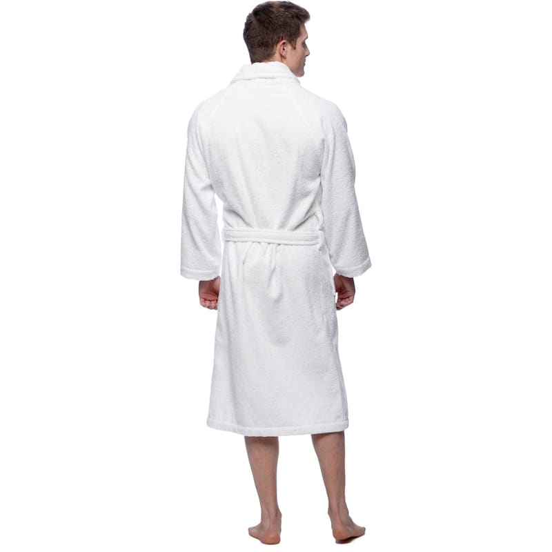 Luxury White Turkish Cotton Towel Terry Shawl Collar Bathrobe for Women and Men