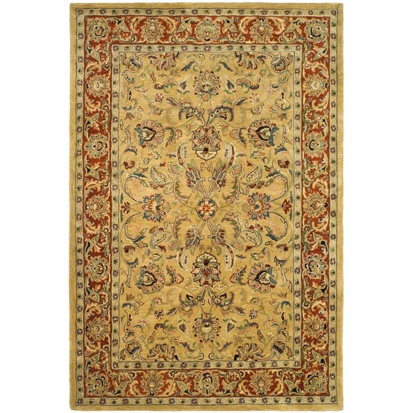 Safavieh Handmade Amol Gold/ Red Wool Rug - 9'6" x 13'6"