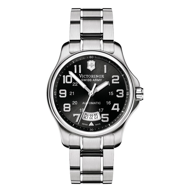 victorinox men's chronograph officer stainless steel bracelet watch 42mm
