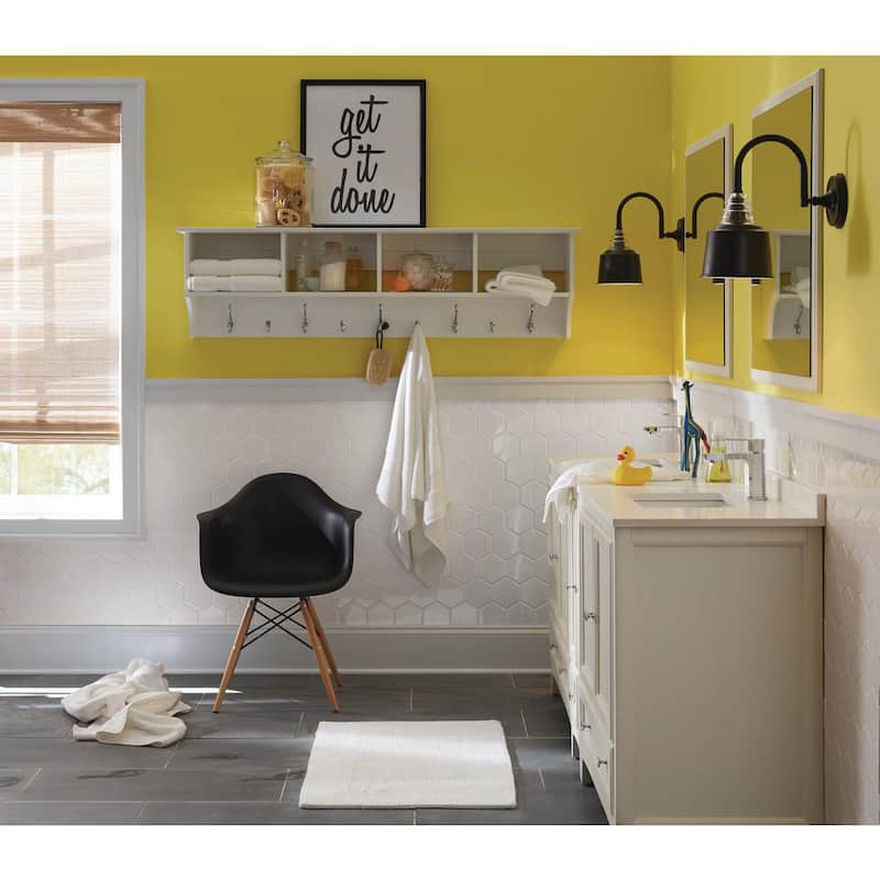 Winslow White Hanging 60-inch Wide Entryway Shelf