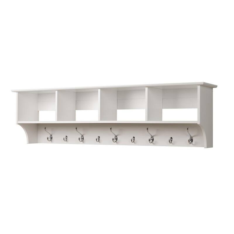 Winslow White Hanging 60-inch Wide Entryway Shelf