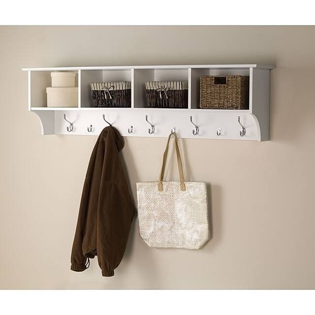 Winslow White Hanging 60-inch Wide Entryway Shelf - Winslow White 60 Inch Wide Hanging Entryway Shelf