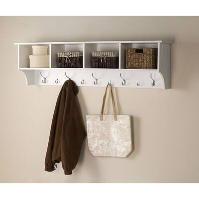 Winslow White Hanging 60-inch Wide Entryway Shelf