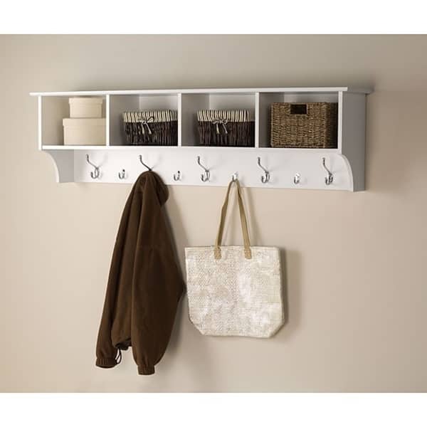 Winslow White Hanging 60-inch Wide Entryway Shelf