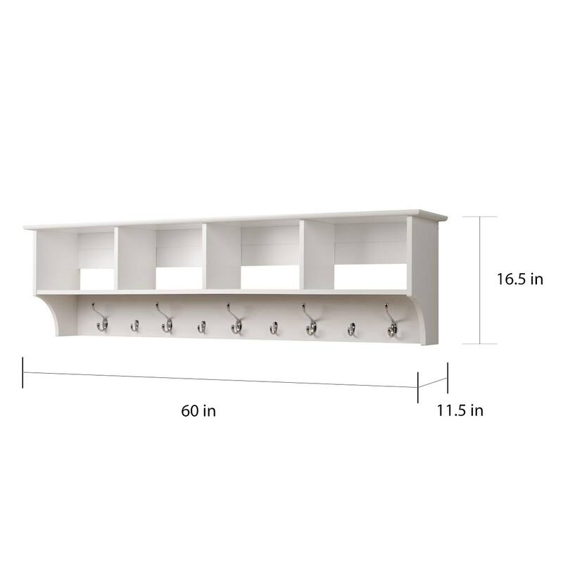 Winslow White Hanging 60-inch Wide Entryway Shelf
