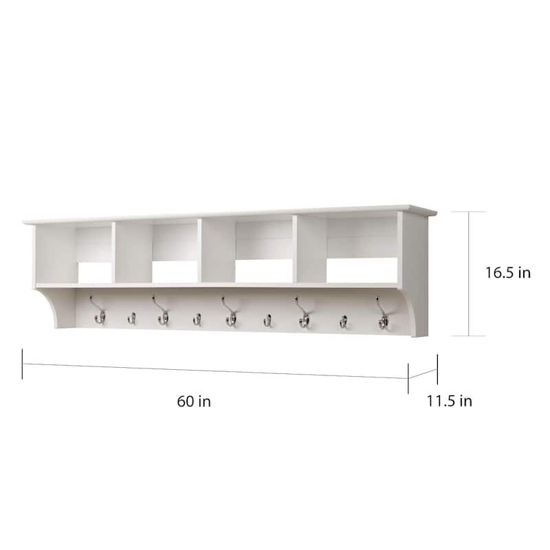 Winslow White Hanging 60-inch Wide Entryway Shelf