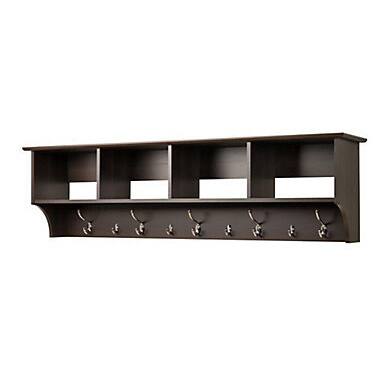 Everett Espresso 60-inch Wide Hanging Entryway Shelf