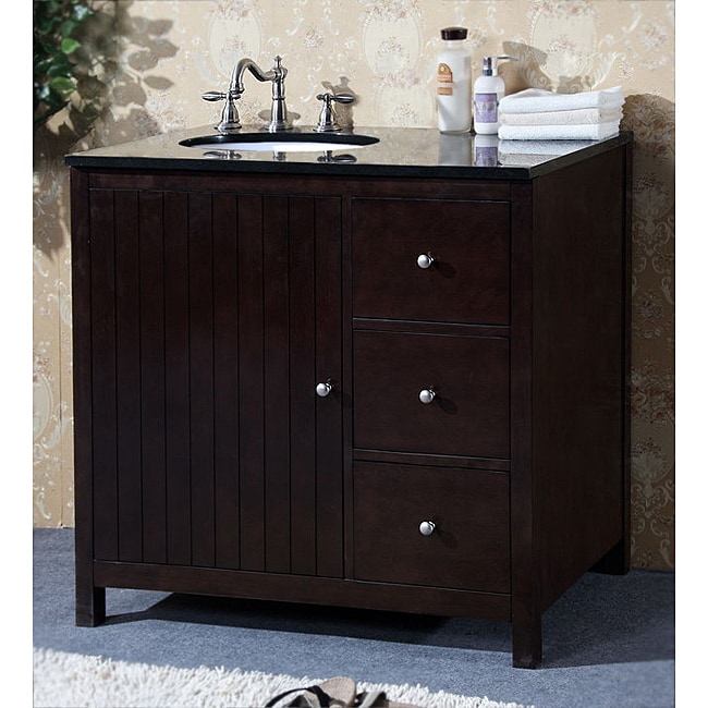 Shop Granite Top 36 inch Single Sink Bathroom Vanity ...