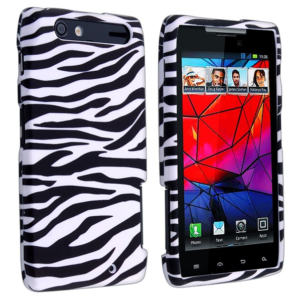 Black/ White Rubber Coated Case for Motorola Droid RAZR XT910/ XT912 BasAcc Cases & Holders