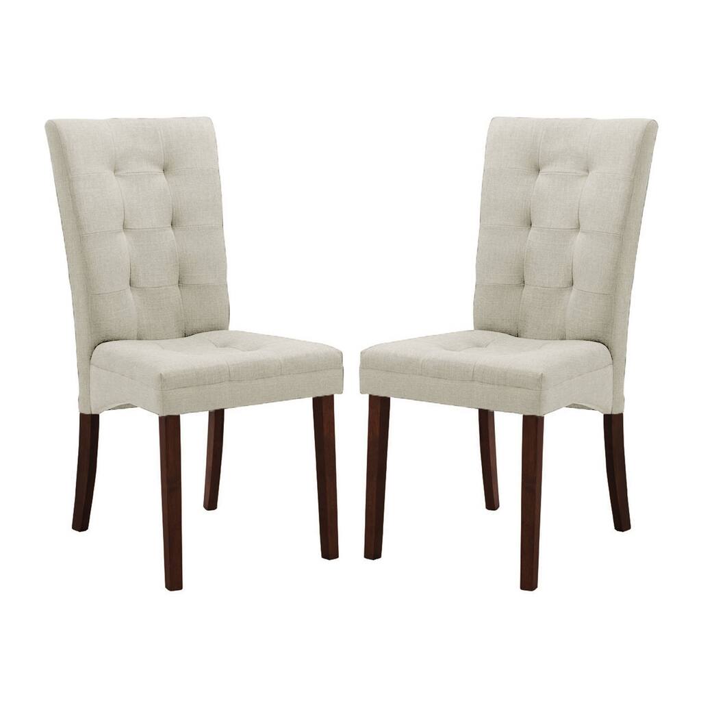 Contemporary Beige Fabric Dining Chair 2-Piece Set by Baxton Studio