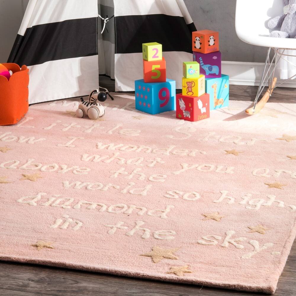 Nuloom Handmade Kids Lullaby and Stars Wool Area Rug