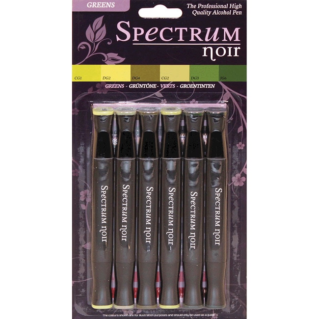 Spectrum Noir Alcohol Markers 6/pkg greens