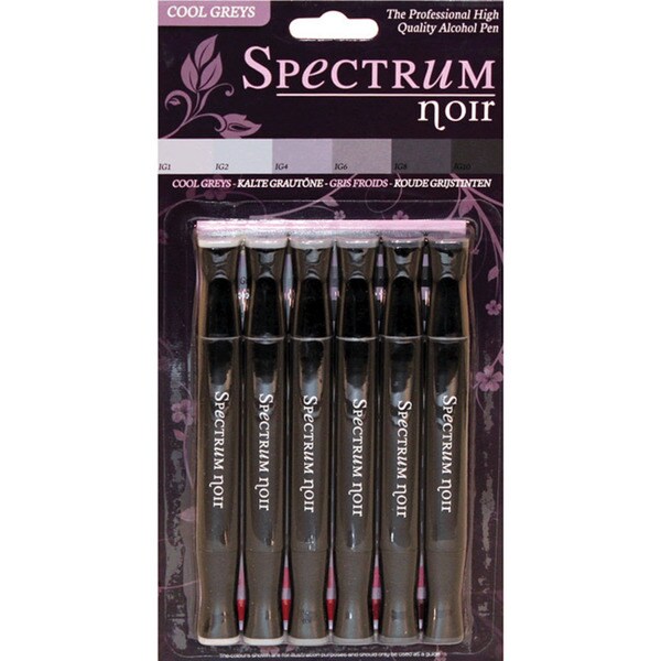 Spectrum Noir Double-ended Alcohol-based Markers Six/Pkg. - Cool Grays