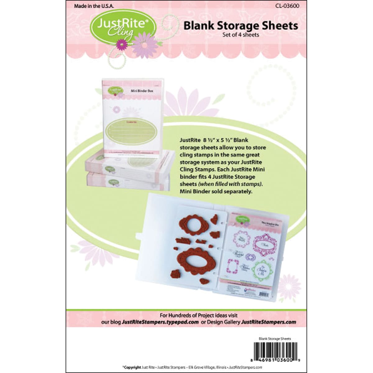 Justrite Stampers Mini Storage Panels 4/pkg