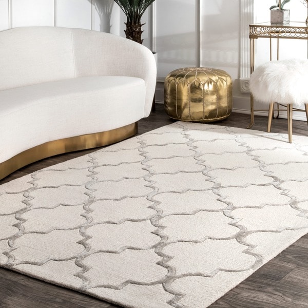 nuLOOM Handmade Moroccan Trellis Faux Silk / Wool Rug (6' x 9') - 6' x 9'
