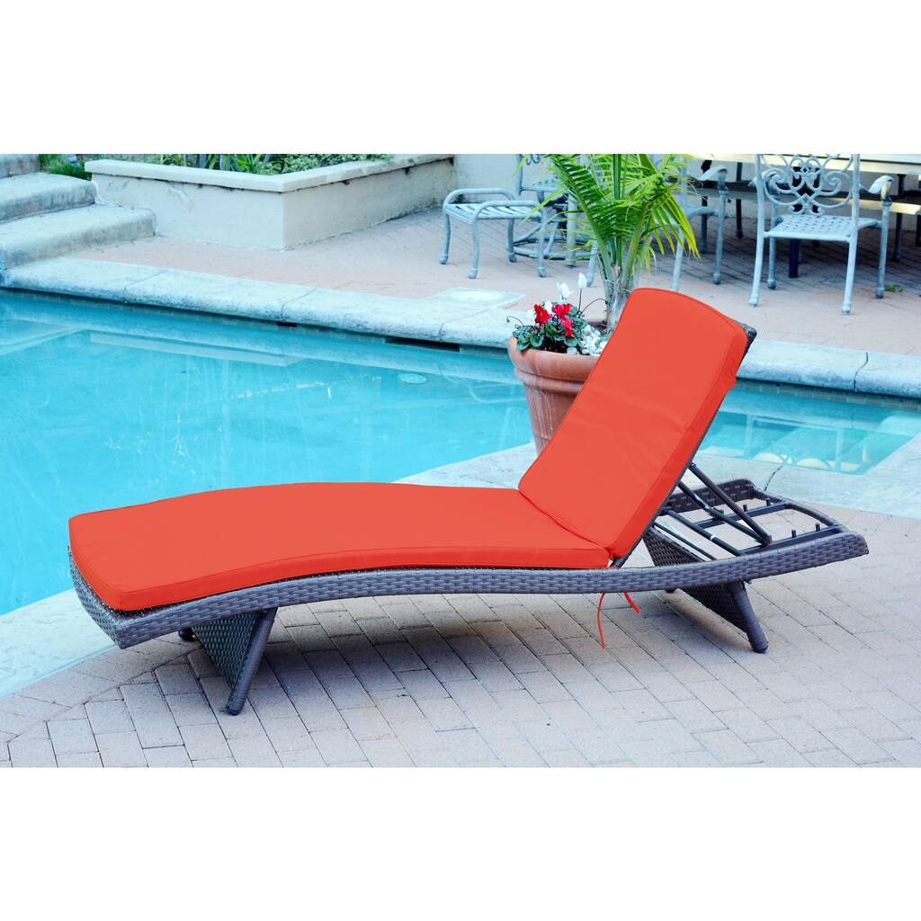 Wicker Adjustable Chaise Lounger With Cushion - Set of 2
