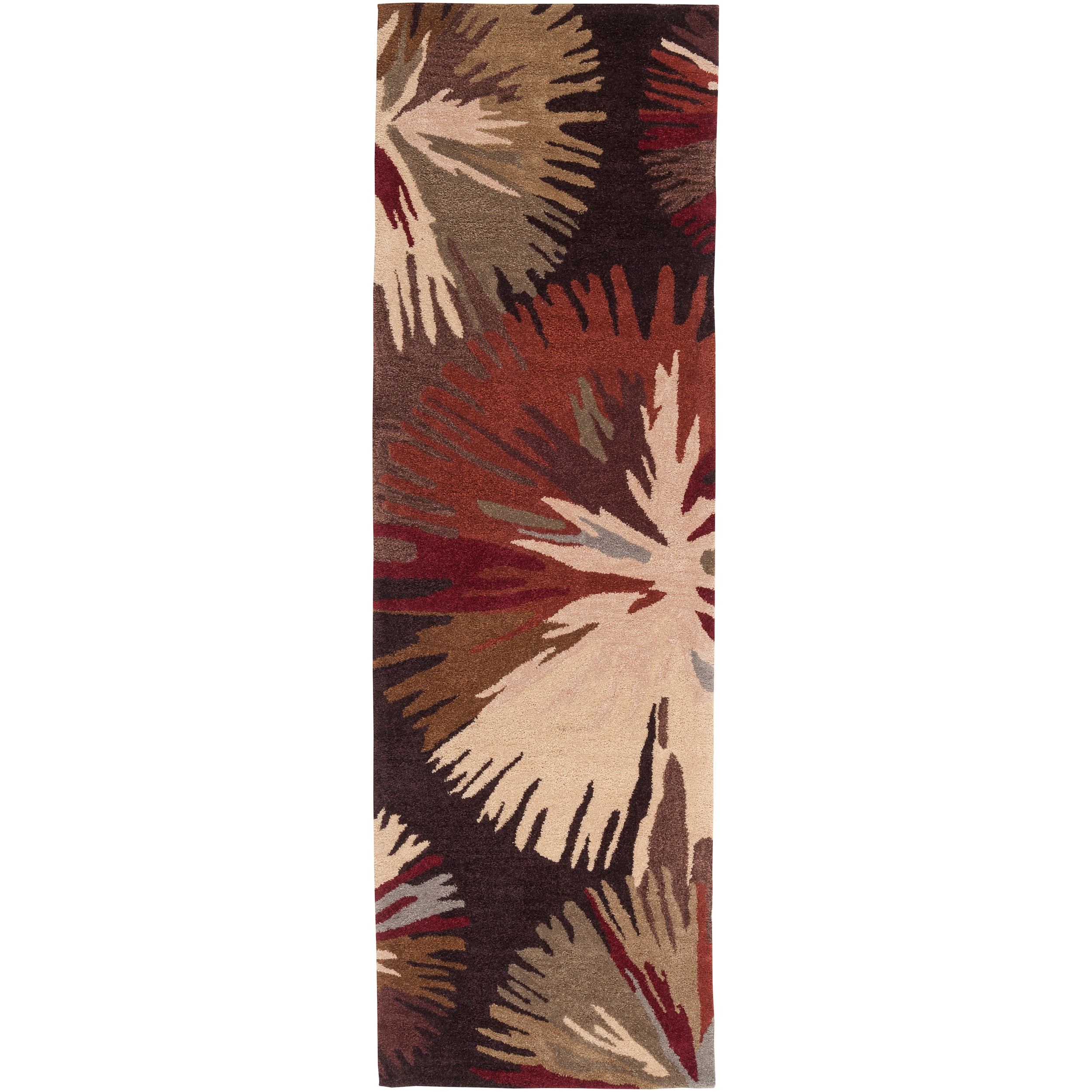 Hand tufted Brown Edging Rug (26 X 8)