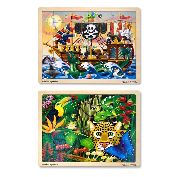 Melissa & Doug Jigsaw Bundle 48 piece Boy Puzzles (Set of 2