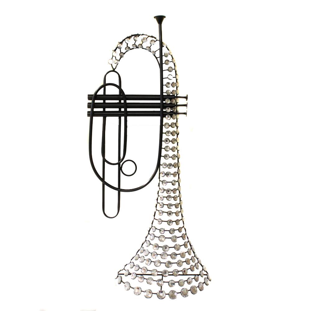 Casa Cortes Hand-Finished 3D Metal Trumpet Wall Art Decor