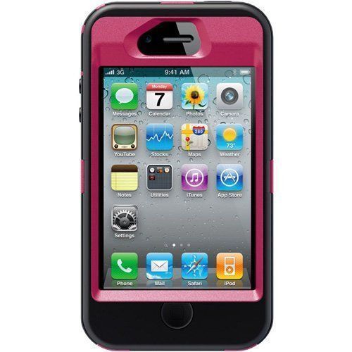 OtterBox 77-20409 Defender Carrying Case (Holster) for iPhone 4/4s - Peony, Black