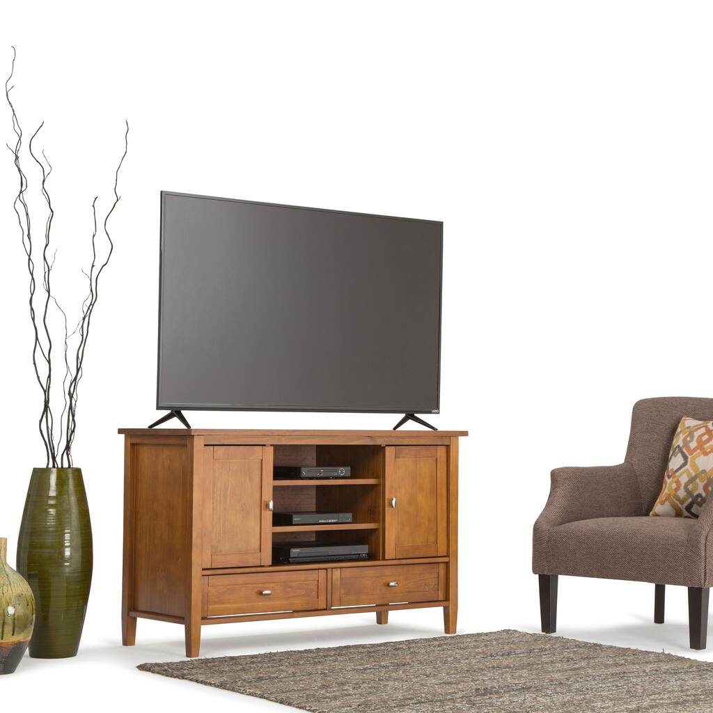 WYNDENHALL Norfolk SOLID WOOD 47 inch Wide Rustic TV Media Stand For TVs up to 50 inches - 47"w x 18"d x 29" h