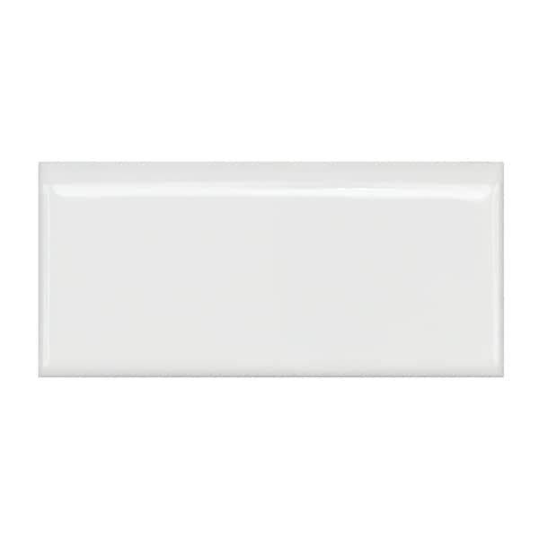 SomerTile 1.75x3.75-inch Victorian Glossy White Porcelain Bullnose Trim ...