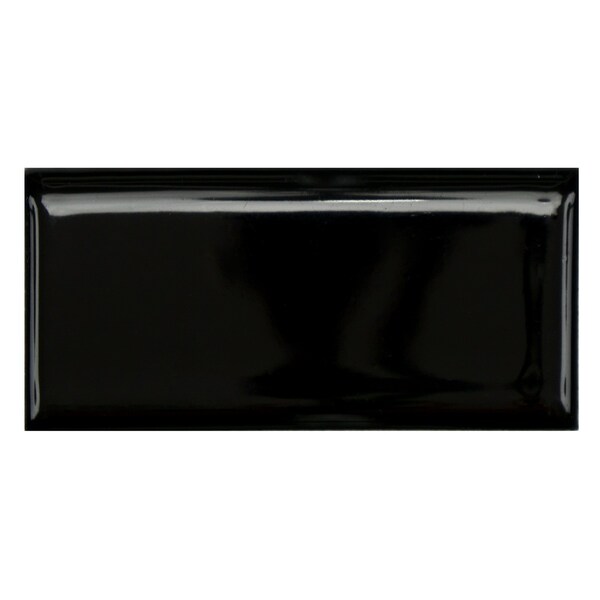 Somertile 1 75x3 75 Inch Victorian Glossy Black Porcelain Somertile 1 75x3 75 Inch Victorian Glossy Black Porcelain Bullnose Trim Tile 12