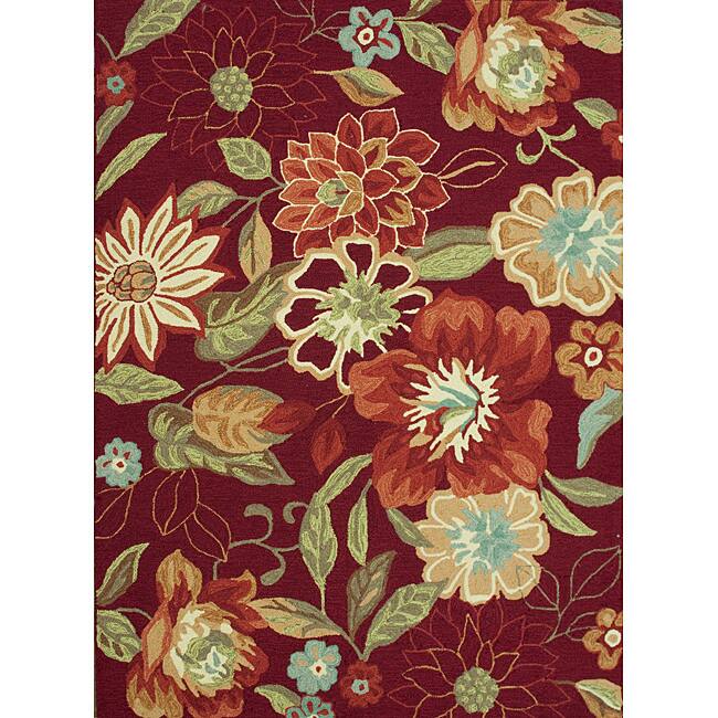 Hand-hooked Freya Red Rug