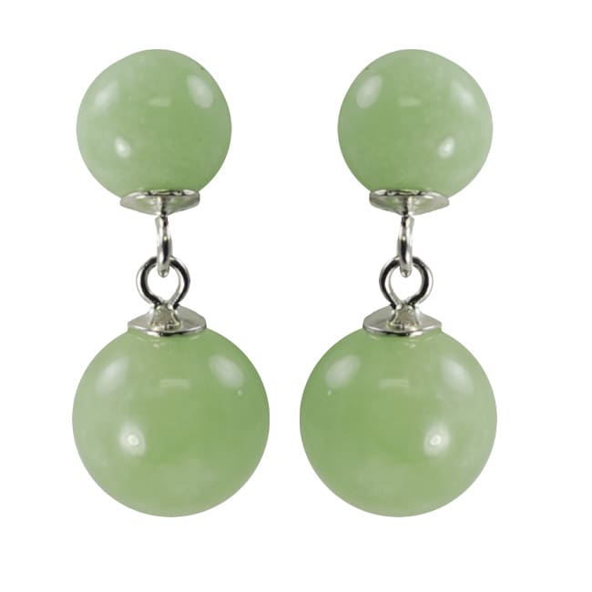 Gems For You Sterling Silver Green Jade Drop Earrings Free Gems For You Sterling Silver Green Jade Drop Earrings