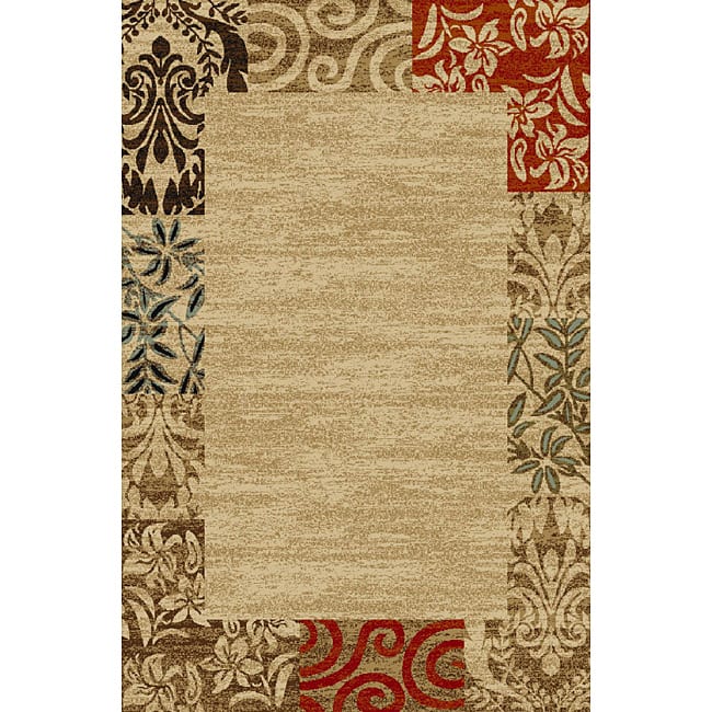 Well Woven Border Formal Natural Non-skid Runner Rug - 1'8" x 4'11"