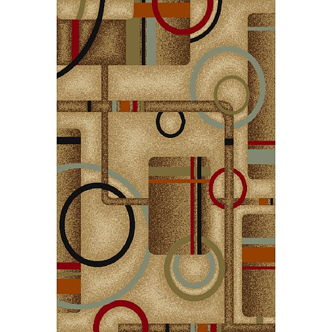 Metro Geometric Natural Non skid Rug (1 8 X 411)