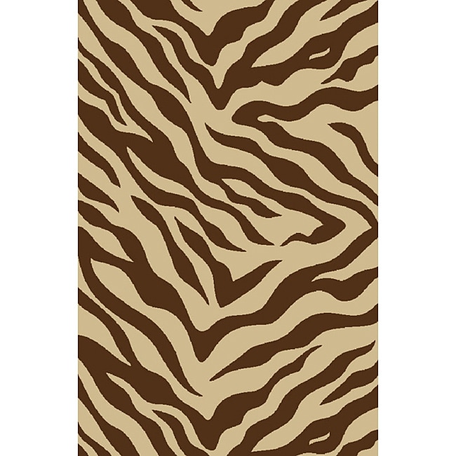 Zebra Brown Non skid Rug (2 X 33)