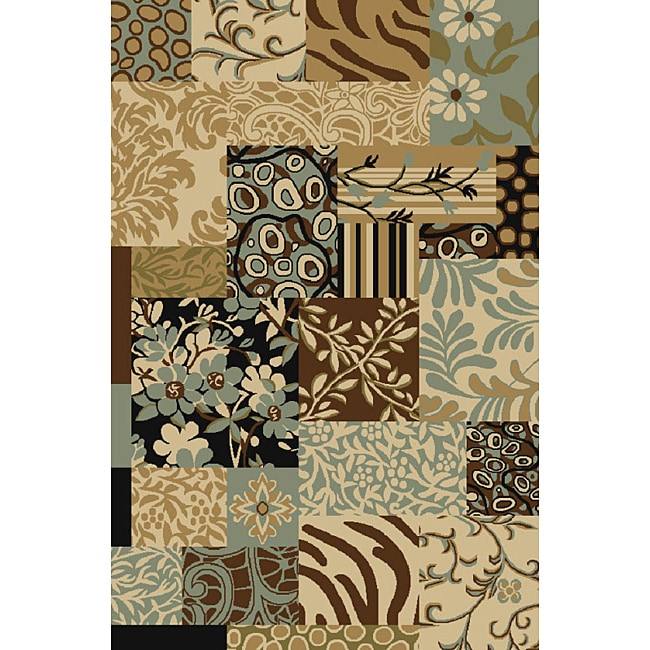 Patchwork Earth Non skid Rug (5 X 7)